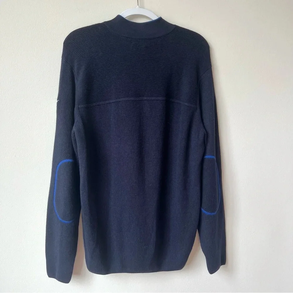 NWT Bobby Jones Mock Sweater Baby Alpaca Pima Cotton Navy Kenwood Country Club